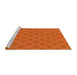 Sideview of Machine Washable Transitional Neon Orange Rug, wshpat2747yw