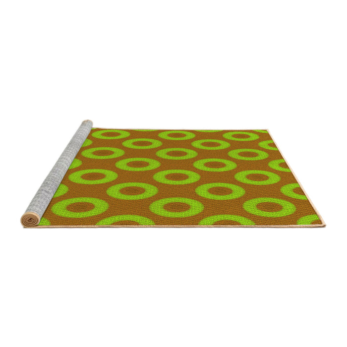 Sideview of Machine Washable Transitional Pistachio Green Rug, wshpat2748yw
