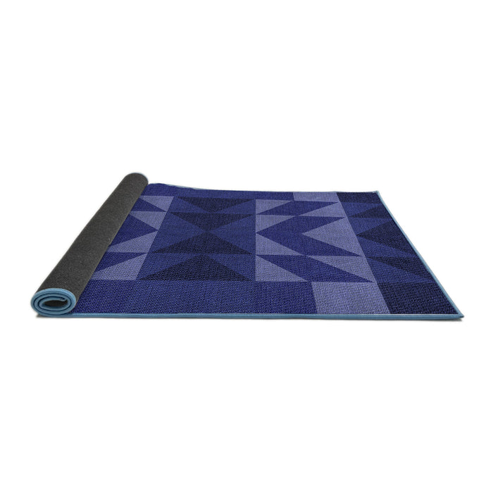 Thickness of Patterned Denim Dark Blue Rug, pat275blu