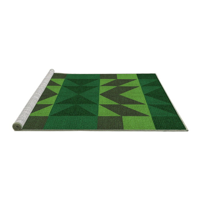 Sideview of Machine Washable Transitional Dark Forest Green Rug, wshpat275grn