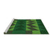 Sideview of Machine Washable Transitional Dark Forest Green Rug, wshpat275grn