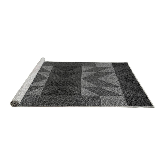 Sideview of Machine Washable Transitional Silver Gray Rug, wshpat275gry