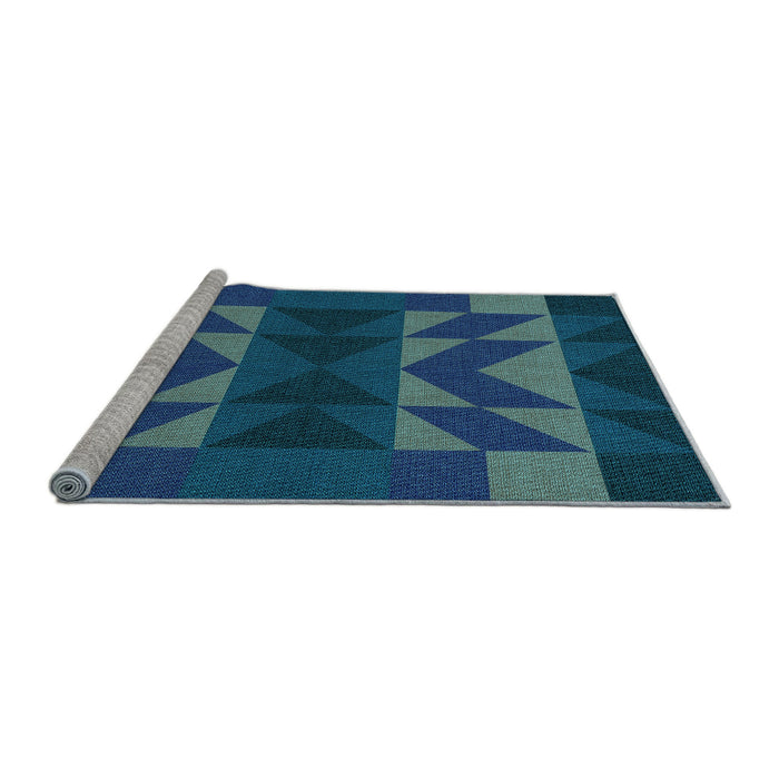 Sideview of Machine Washable Transitional Blue Ivy Blue Rug, wshpat275lblu