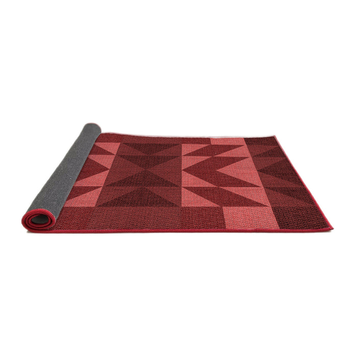 Thickness of Patterned Cranberry Red Rug, pat275rd