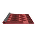 Thickness of Patterned Cranberry Red Rug, pat275rd