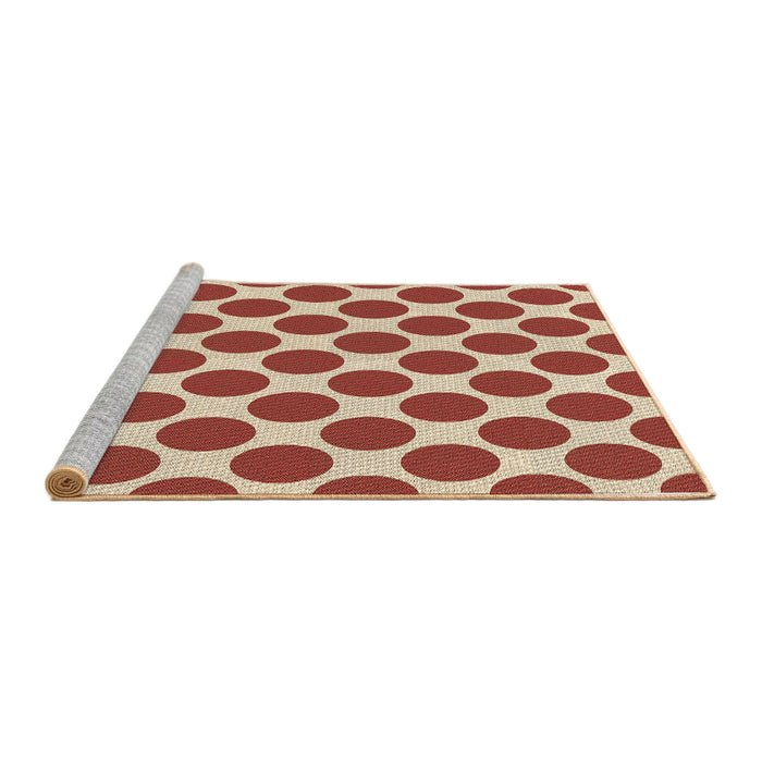 Sideview of Machine Washable Transitional Red Rug, wshpat2751brn