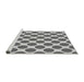 Sideview of Machine Washable Transitional Ash Gray Rug, wshpat2751gry