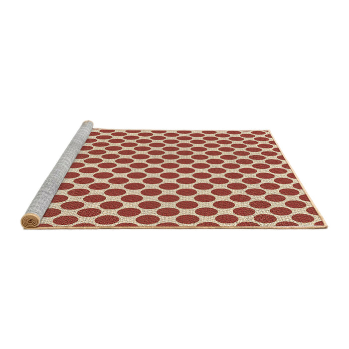 Sideview of Machine Washable Transitional Red Rug, wshpat2752brn
