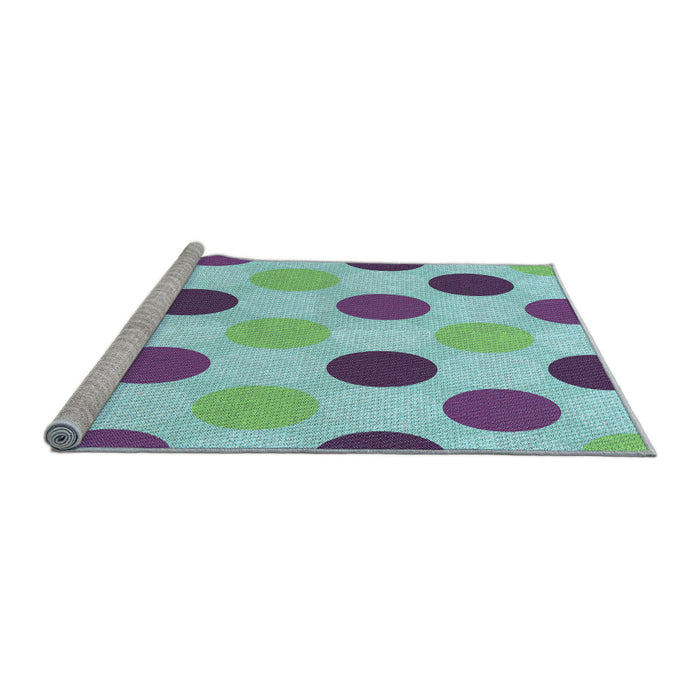 Sideview of Machine Washable Transitional Slate Blue Grey Blue Rug, wshpat2753lblu