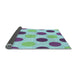 Thickness of Patterned Slate Blue Grey Blue Rug, pat2753lblu