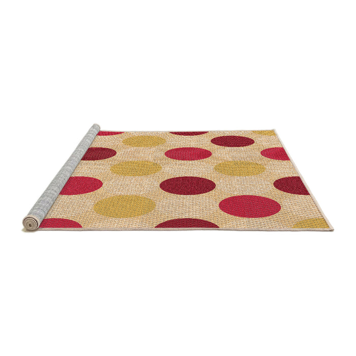 Sideview of Machine Washable Transitional Bright Orange Rug, wshpat2753org