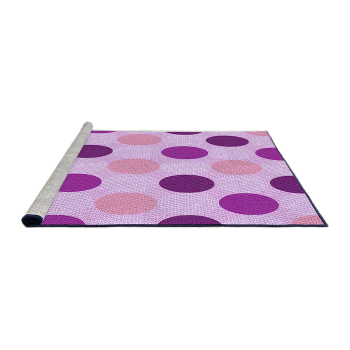 Sideview of Machine Washable Transitional Blossom Pink Rug, wshpat2753pur