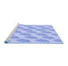 Sideview of Machine Washable Transitional Blue Rug, wshpat2754blu