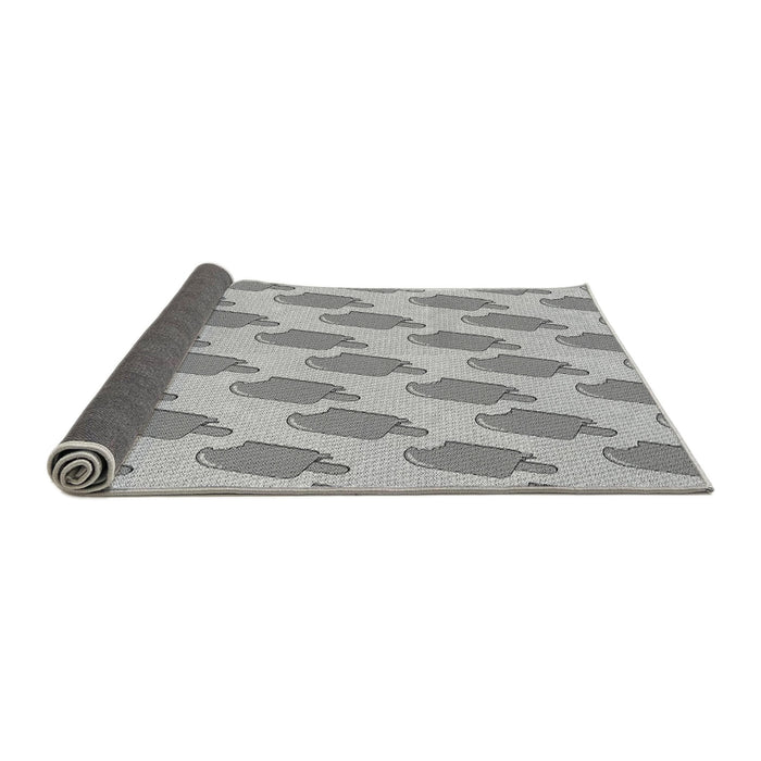 Thickness of Patterned Platinum Silver Gray Rug, pat2754gry