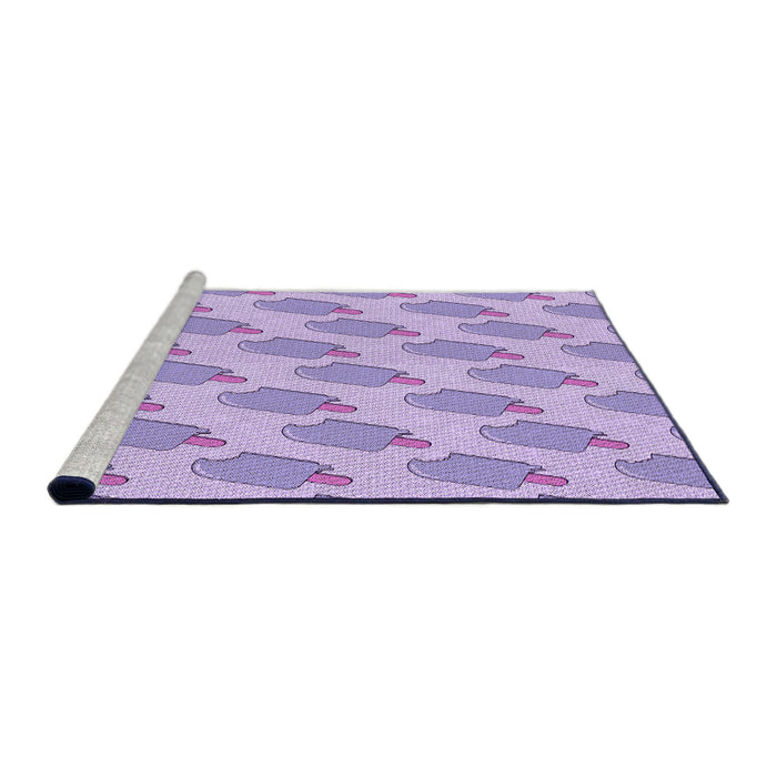 Sideview of Machine Washable Transitional Purple Rug, wshpat2754pur