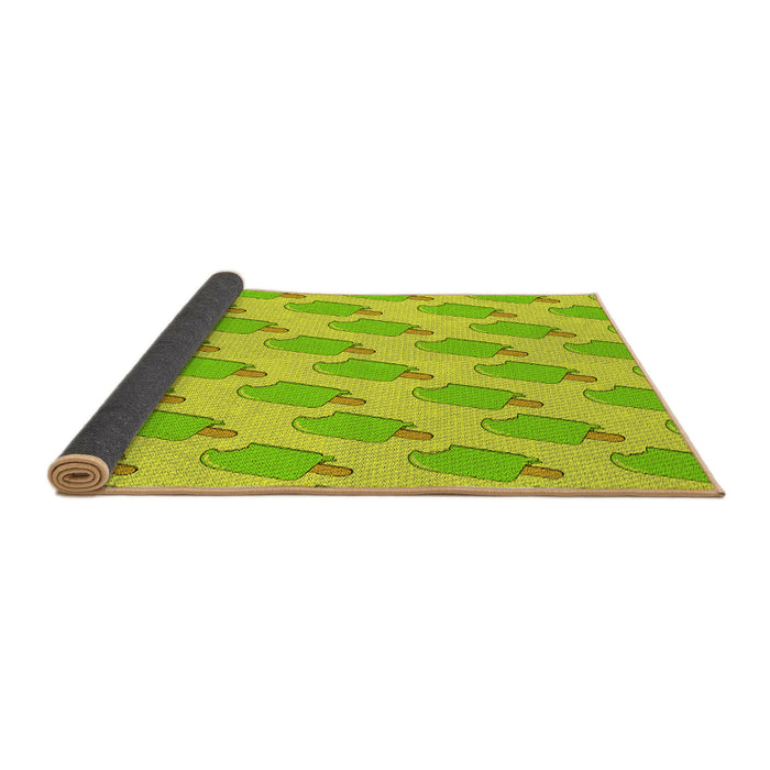 Thickness of Patterned Pistachio Green Rug, pat2754yw