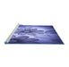 Sideview of Machine Washable Transitional Purple Mimosa Purple Rug, wshpat2755blu