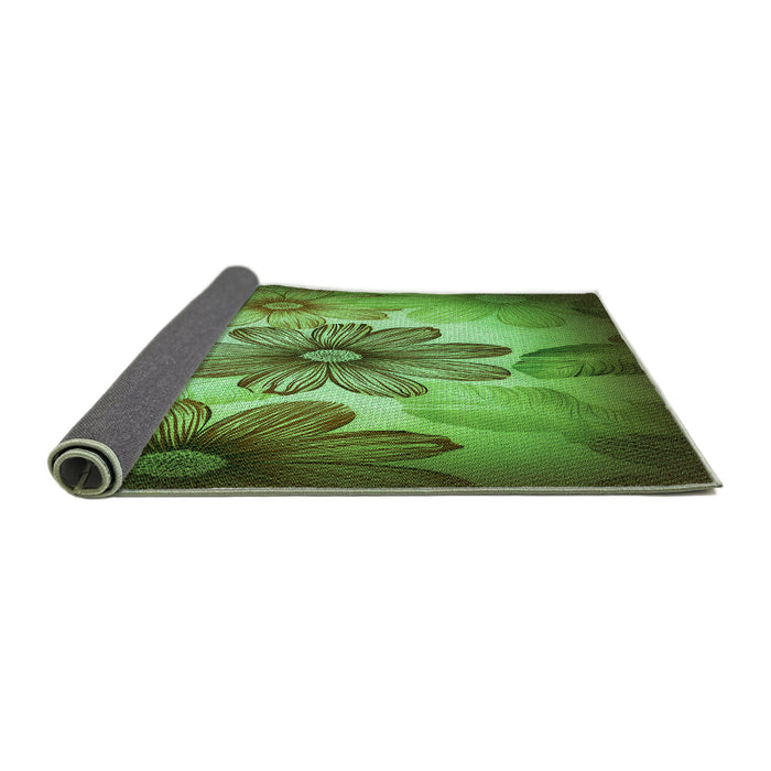 Thickness of Patterned Green Rug, pat2755grn