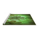 Sideview of Machine Washable Transitional Green Rug, wshpat2755grn