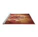 Sideview of Machine Washable Transitional Red Rug, wshpat2755org