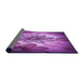 Thickness of Patterned Dark Magenta Purple Rug, pat2755pur