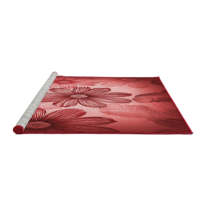 Sideview of Machine Washable Transitional Red Rug, wshpat2755rd