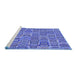 Sideview of Machine Washable Transitional Sky Blue Rug, wshpat2756blu