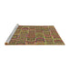 Sideview of Machine Washable Transitional Brown Red Rug, wshpat2756brn