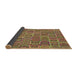 Thickness of Patterned Brown Red Rug, pat2756brn