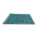 Sideview of Machine Washable Transitional Dark Turquoise Green Rug, wshpat2756lblu