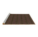 Sideview of Machine Washable Transitional Sienna Brown Rug, wshpat2757brn