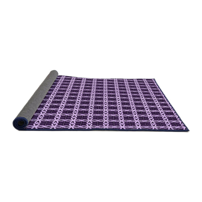 Thickness of Patterned Dark Purple Rug, pat2758pur
