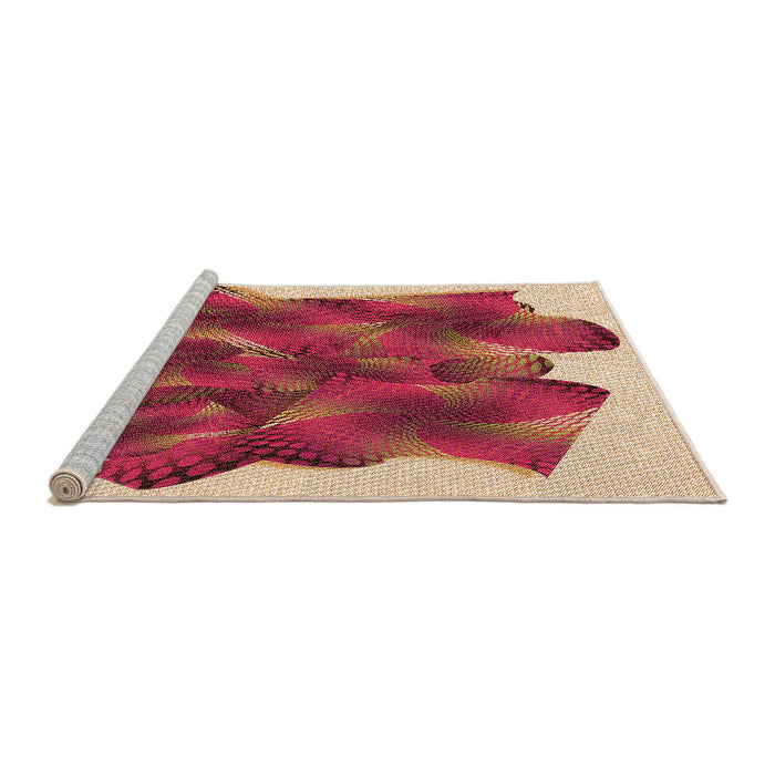 Sideview of Machine Washable Transitional Crimson Red Rug, wshpat2759org