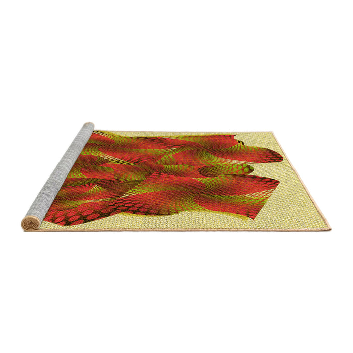 Sideview of Machine Washable Transitional Red Rug, wshpat2759yw