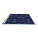 Sideview of Machine Washable Transitional Night Blue Rug, wshpat276blu