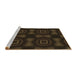 Sideview of Machine Washable Transitional Midnight Gray Rug, wshpat276brn