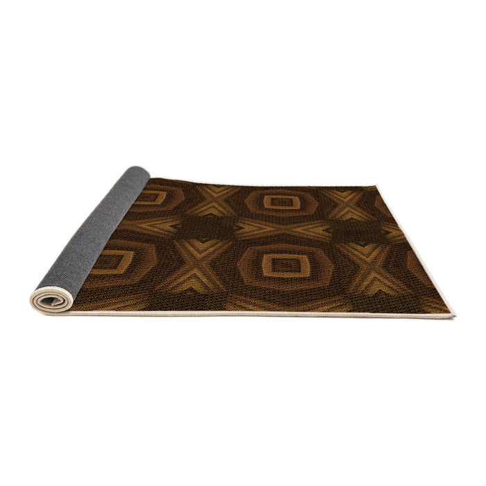 Thickness of Patterned Saddle Brown Rug, pat276org