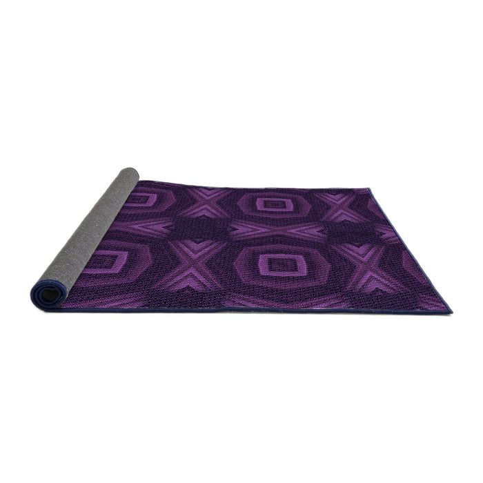 Thickness of Patterned Deep Purple Rug, pat276pur
