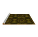 Sideview of Machine Washable Transitional Dark Bronze Brown Rug, wshpat276yw