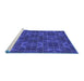 Sideview of Machine Washable Transitional Cobalt Blue Rug, wshpat2760blu