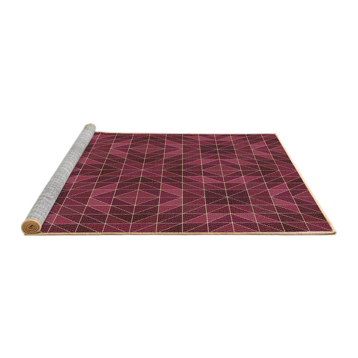 Sideview of Machine Washable Transitional Cherry Red Rug, wshpat2760brn