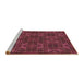 Sideview of Machine Washable Transitional Cherry Red Rug, wshpat2760brn