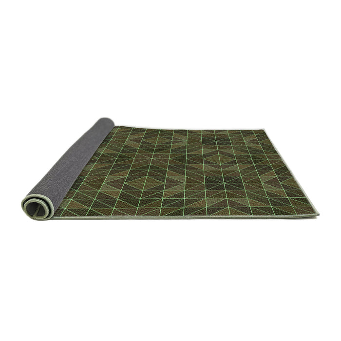 Thickness of Patterned Olive Green Rug, pat2760grn