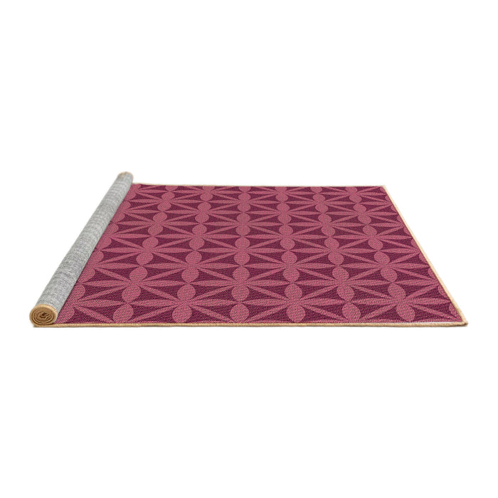 Sideview of Machine Washable Transitional Rose Red Rug, wshpat2761brn