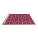 Sideview of Machine Washable Transitional Rose Red Rug, wshpat2761brn