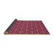 Thickness of Patterned Rose Red Rug, pat2761brn