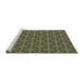 Sideview of Machine Washable Transitional Green Rug, wshpat2761grn