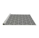 Sideview of Machine Washable Transitional Dark Gray Rug, wshpat2761gry