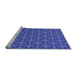 Sideview of Machine Washable Transitional Blue Rug, wshpat2761lblu