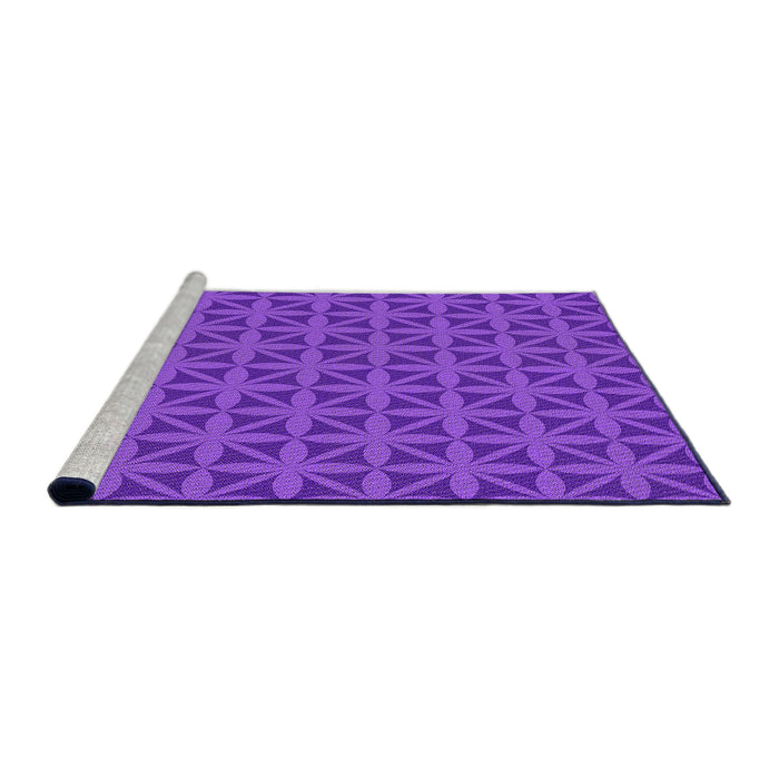 Sideview of Machine Washable Transitional Neon Purple Rug, wshpat2761pur